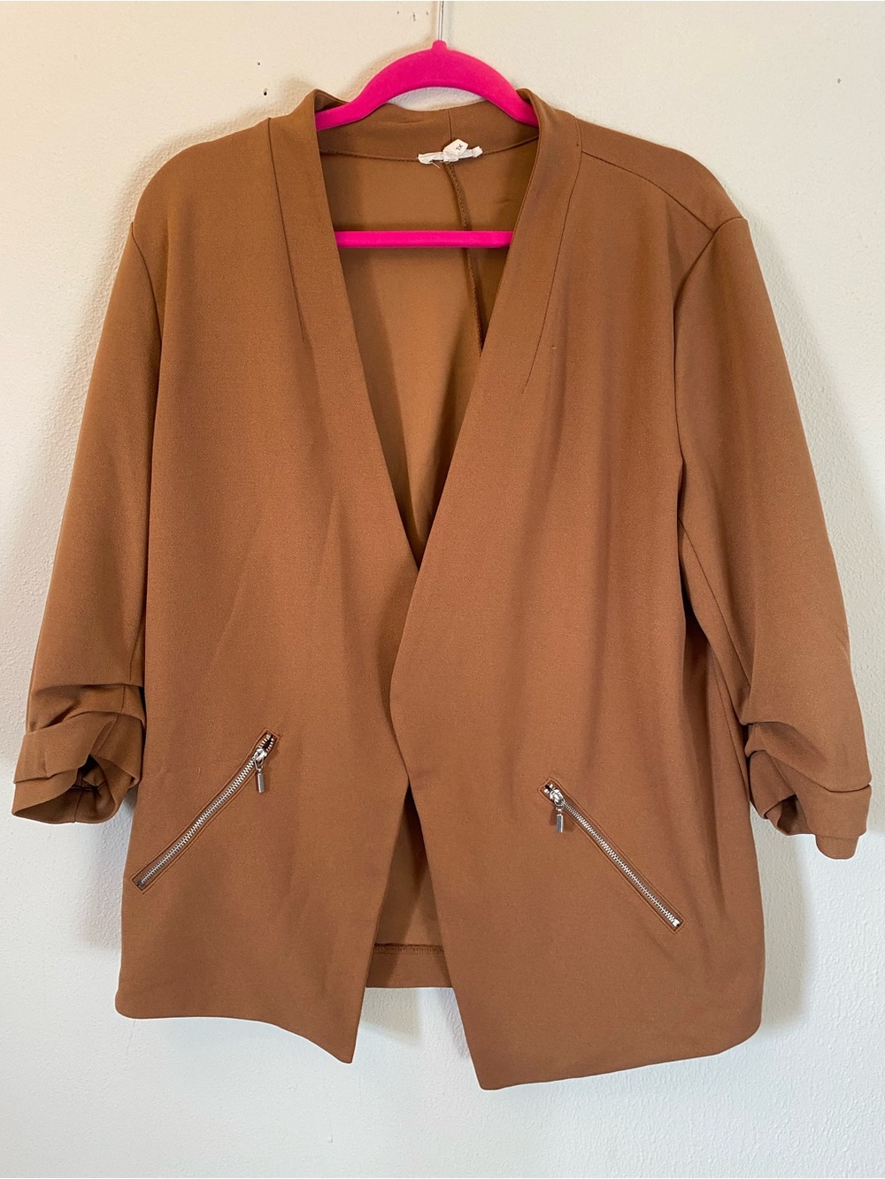 Maurices Camel Brown Open Front Blazer Jacket